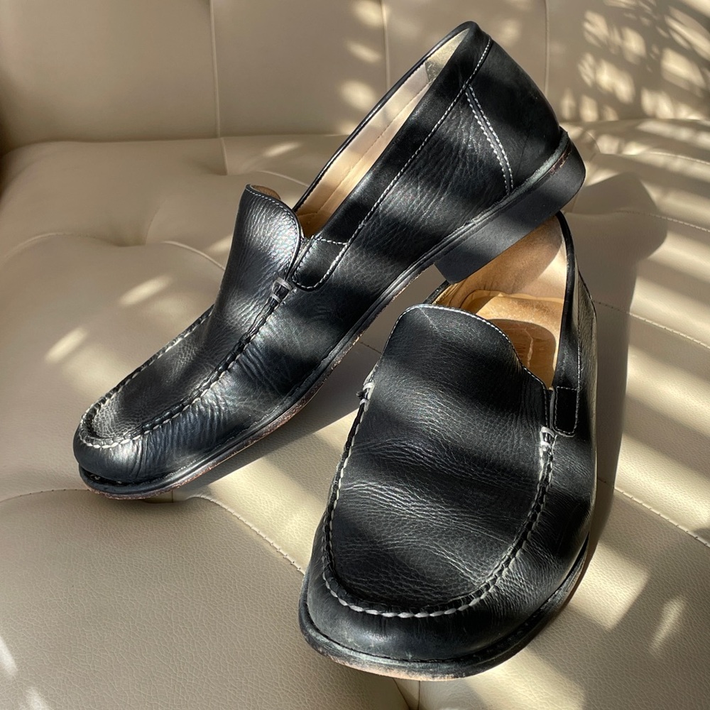 Black Leather Men's Loafers